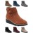 Comfortable Soft Leather Bow Round Toe Low Heel Booties