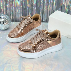 Street Plain Non-Slip Lace-Up Flat Heel Skate Shoes Split Joint