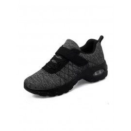 Sports Plain Wearable Hook And Loop Block Heel Outdoor Sneakers Embroidery