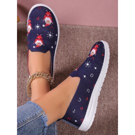 Casual Cartoon Breathable Slip On Flat Heel Deep Mouth Shoes
